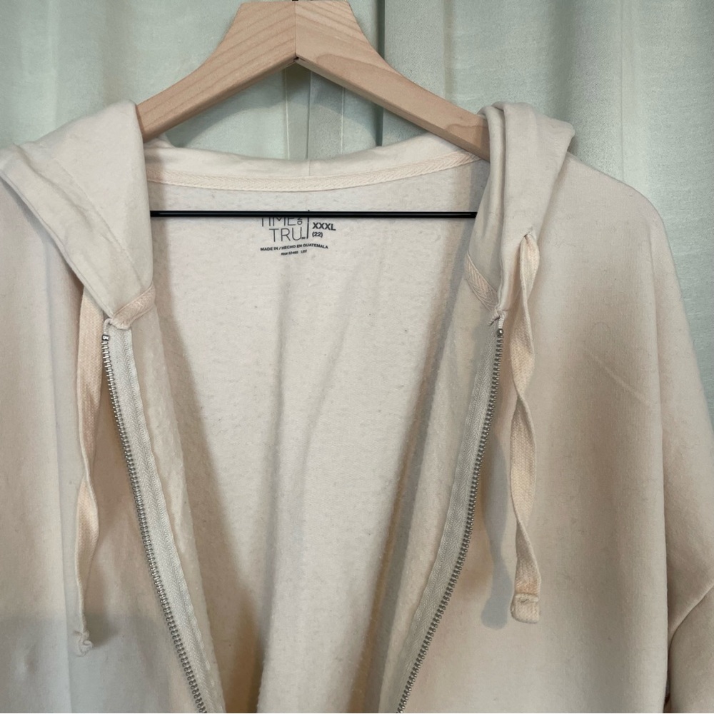 Time and Tru Cream Zip-Up Hoodie - Picture 2 of 9